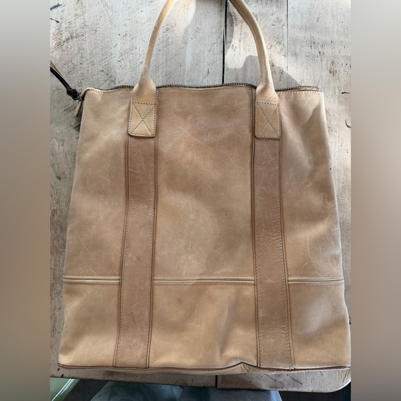 All Saints leather tote bag with deep burgundy pony skin insert - Picture 12 of 16